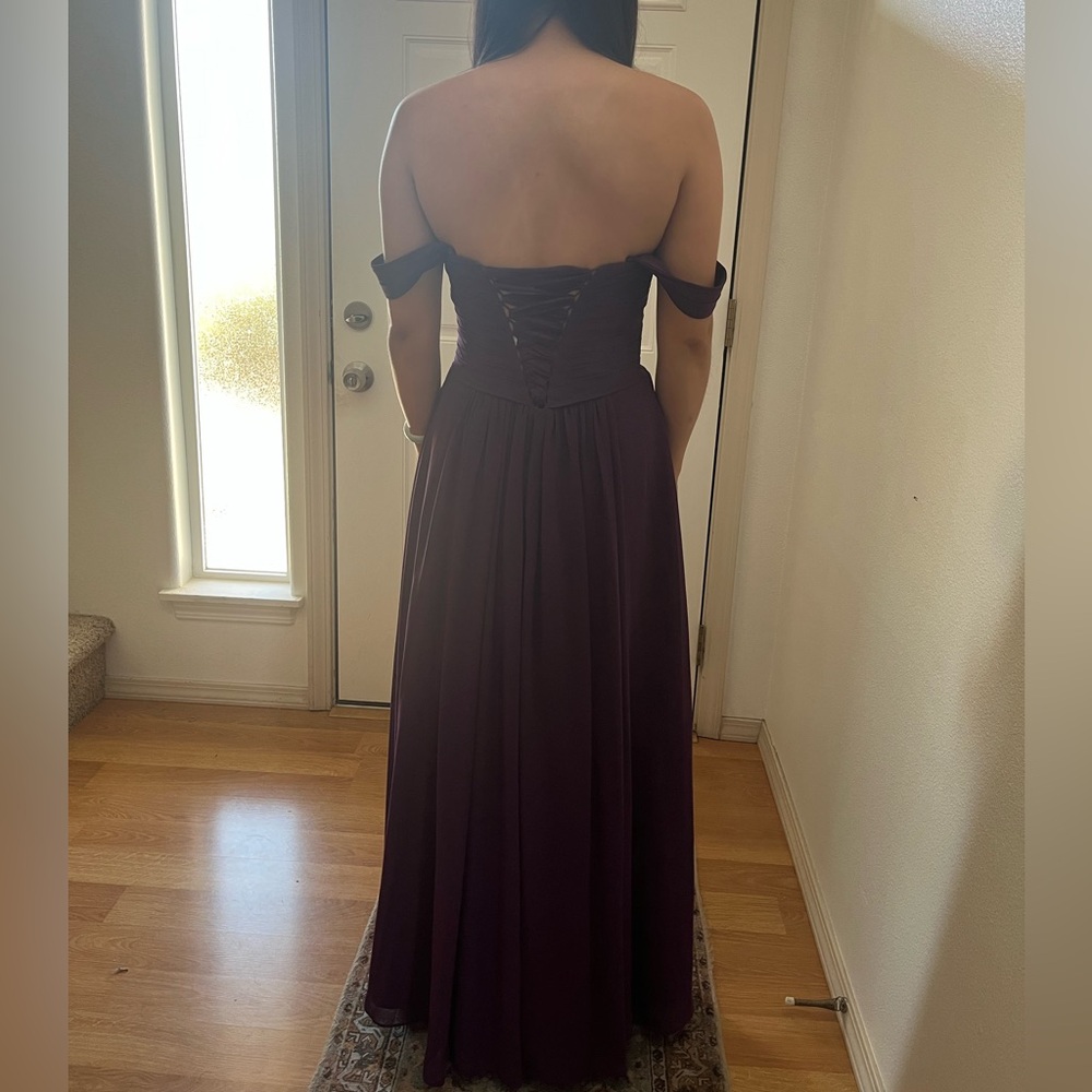 Azazie Corin Dress In Grape View 2